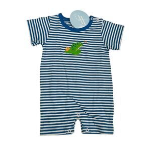 NWT Little English 3M Blue Frog Romper